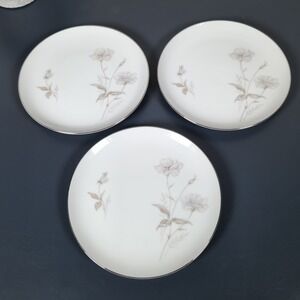 VTG Mikasa Harmony 6153 Fine China Dessert Plates Set of 3 Yamato Japan 6.5 in